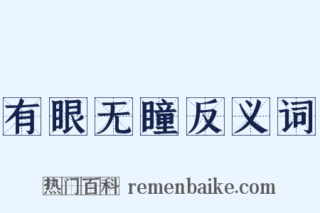 有眼无瞳反义词是什么意思的图片
